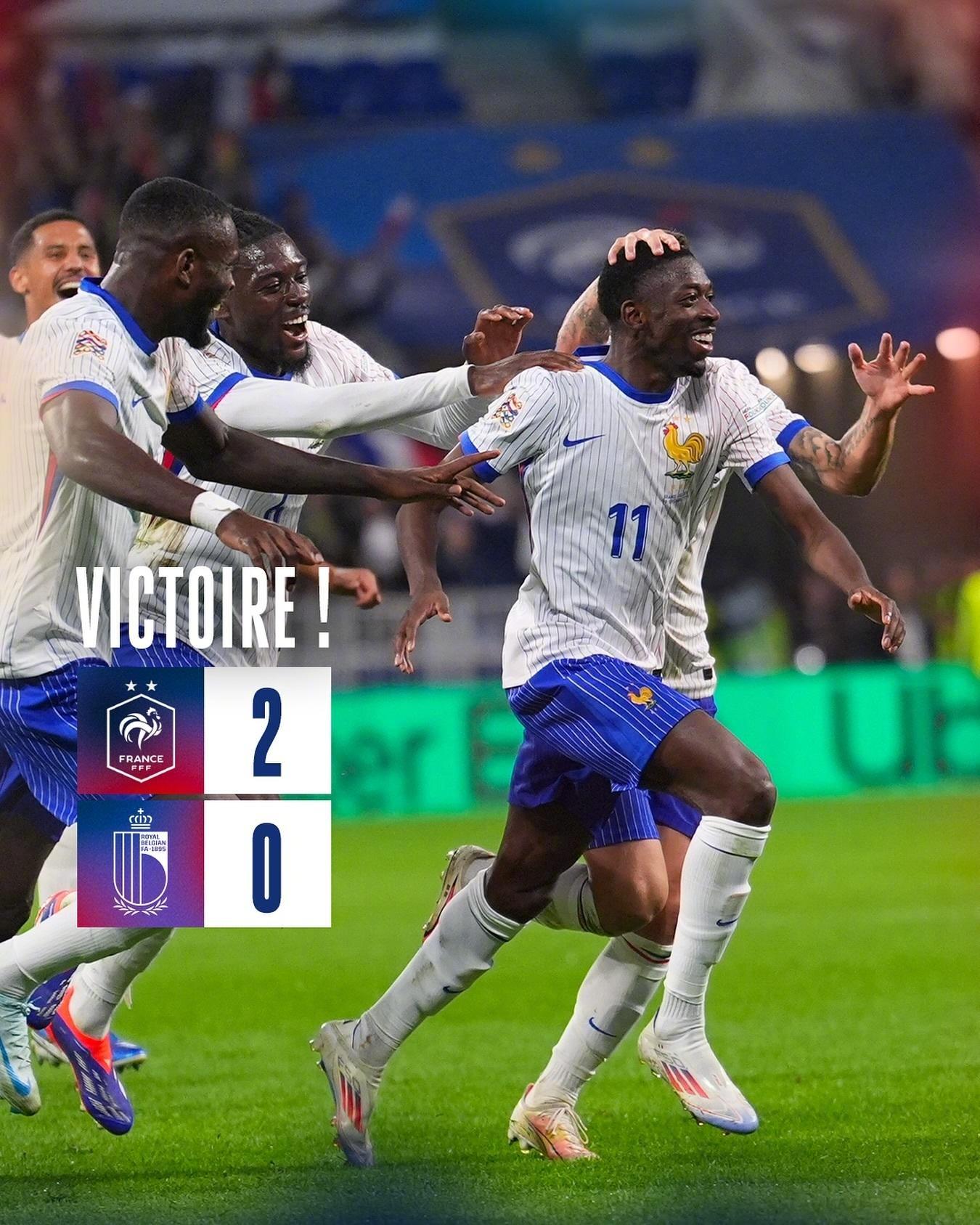 比利时队在欧国联比赛中击败英格兰